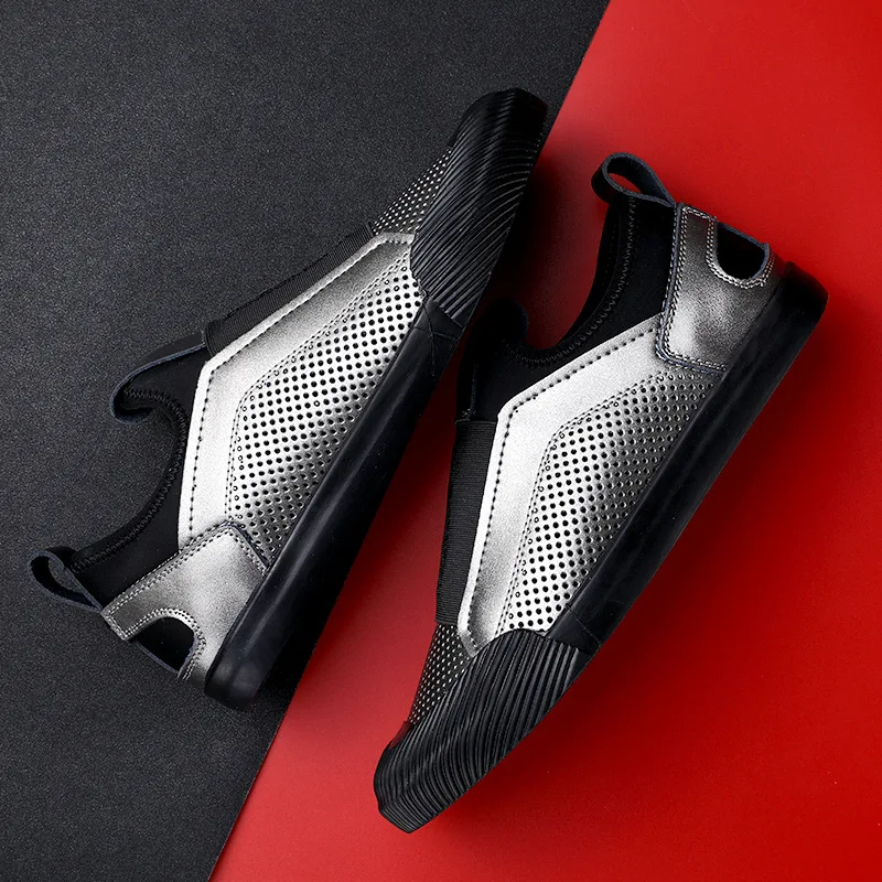 

Genuine Leather shoes men 2018 Autumn Winter fashion Europe America Men casual flat Loafers Ultralight Comfortable man Sneakers