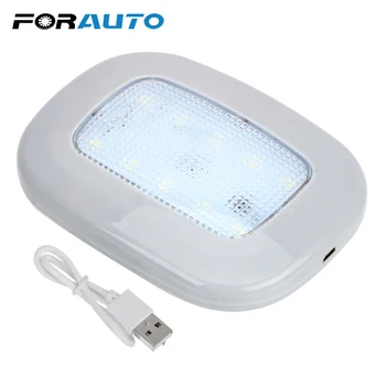 

FORAUTO 10 LED Vehicle Roof Ceiling Lamp USB Charging Car Reading Light Magnet Dome Light White Auto Interior Light Universal