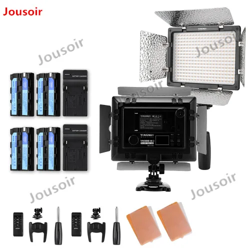 2 шт. YONGNUO YN300 III YN300III CRI95 3200 K 5500 LED видео свет с Barndoor фотографический + 2x NP550