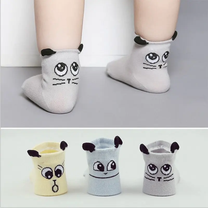 

1 Pair Unisex Baby Girls Boys Cute Cartoon Printed Cotton Socks Lovely Kids Anti-Slip meias infantil socks