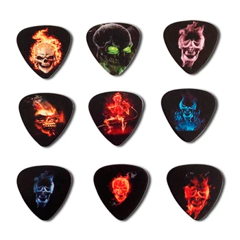 

9 designs popular skull medium size 0.71mm guitar picks plectrum 100pcs