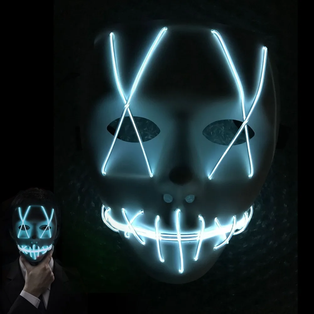 

Halloween LED Light Mask Up Funny Mask from The Purge Election Year Great for Festival Cosplay Halloween Costume Drop Shipping