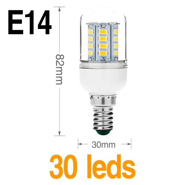 E27 E14 светодиодный шарик 30 36 56 72 89 светодиодный s люстры лампы в форме свечи SMD5730 лампа светильник светодиодный кукурузный светильник 220 В лампада светодиодный s Свеча светильник Точечный светильник - Испускаемый цвет: E14 30leds