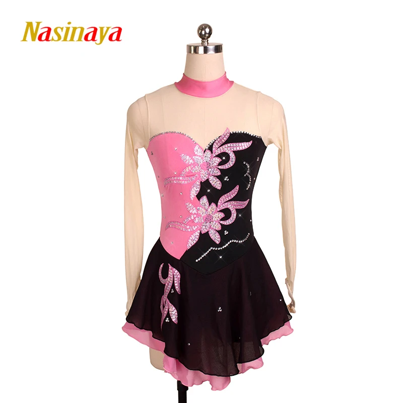 Nasinaya Figure Skating Competition Women's Children's Rhythmic Gymnastics Performance Long Sleeve Skirt Dress Hot