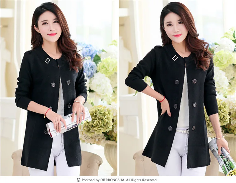 Sweaters 2021 New Style Women Cardigans Autumn Winter Warm V Neck Casual Loose Sweater Knitted Tops with Pocket cardigan