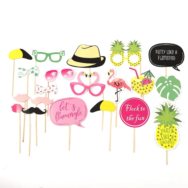 Flamingo Photobooth Props Tropical Photo Booth Unicorn Birthday Flamingo Photobooth Props Tropical Photo Booth Unicorn Birthday Party Accessories Hens Gifts Supplies Hawaii