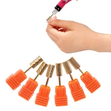 Карбид ногтей Bits золотым покрытием для ногтей акрил гель удалить салон инструмент маникюр сверла аксессуары#11