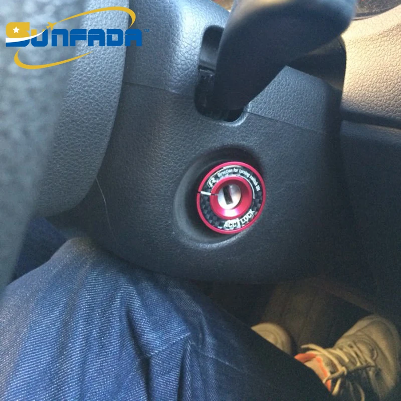 

SUNFADA Car Key Hole Ignition Key Ring Dashboard Aluminium Alloy Sticker FOR Volkswagen GOLF POLO JETTA SANTANA LAVIDA UP!