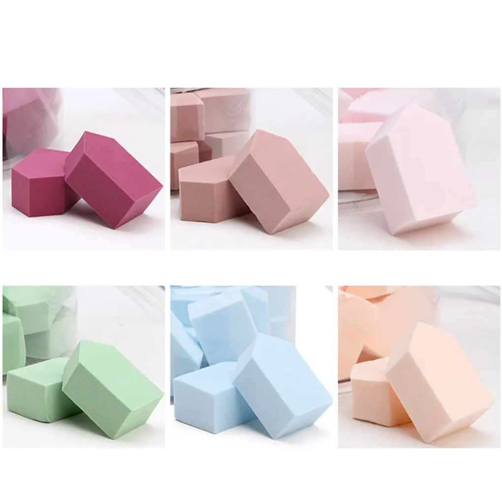 Горячая распродажа 10 шт./компл. губка косметический спонж лицо Женщины Девушки Красота Макияж контур основания губки для лица порошок слоеный