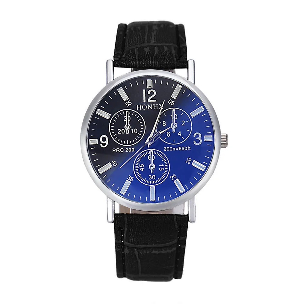 

reloj hombre Luxury saat erkekler Crocodile Faux Leather men watch Analog Blu-Ray Business Wristwatch Clock relogio masculino