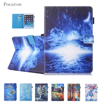 

Case for iPad mini 1 2 3 4,Pocaton Leather Case Smart Awake Sleep Flip Cover Painting Pattern Fundas For iPad Mini 7.9" Capa