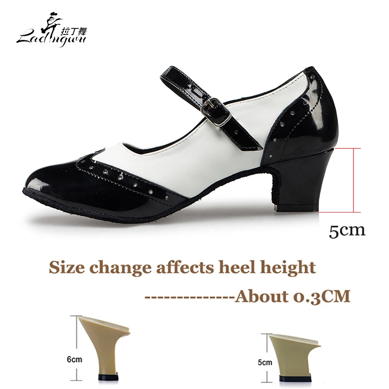 Skup Ladingwu darmowa wysyłka damska wiosna jesień buty do tańca towarzyskiego zamknięte Toe Latin Salsa buty do tańca dla dziewczynek średni obcas