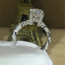 Лабораторное бриллиантовое 1ct 6,5 мм 18 к белое золото круглая огранка Муассанит кольцо твист обручальное кольцо ювелирные изделия для женщин