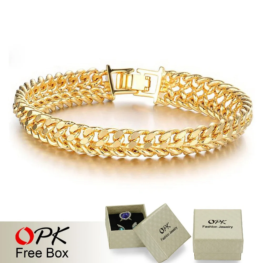 Opk Jewellery Whole Price 11mm Luxury Gold Color Chain Bracelets Opk Jewellery Whole Price 11mm Luxury Gold Color Chain Bracelets For Man Fashion Jewelry 158 In Link From Accessories On