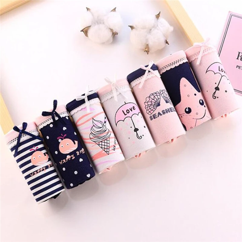 

4PCS/Lot Children Cotton Underwear Young Girls Briefs Solid Low Waist Short Briefs Comfortable Ladies Panties TWY-828-4p