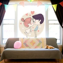 Пара, прикрепленная к окну свадебного стеклянного окна из фольги, бритая целлофановая прозрачная полупрозрачная теплая пленка для спальни 47