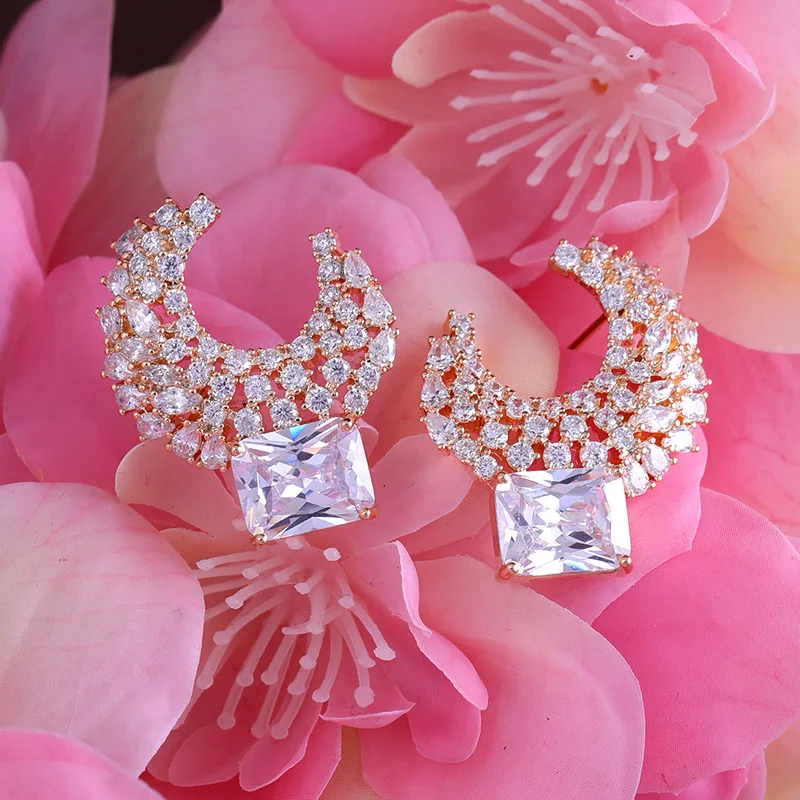 janekelly GREAT DESIGN AAA CUBIC ZIRCONIA SPARKLING BIG STUD EARRINGS