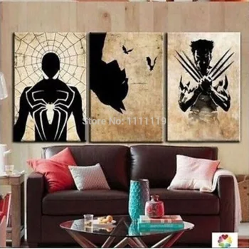 

Hand Painted Abstract Iron Man Picture Wall Art Painting On Canvas 3 People Film Hero Oil Paintings For Room Decor Painting