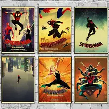 Marvel аниме фильм Человек-паук: в стихах паук Ретро плакат для дома комнаты Бар Кафе стикер на стену