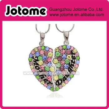 

Colorful Mother and Daughter Heart Best Friends Forever pendant