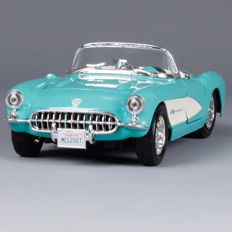 Maisto 1:24 1957 chevrolet corvette Классическая машина под давлением синий черный винтажная модель автомобиля крутой автомобиль Коллекционирование для фанатов 31275