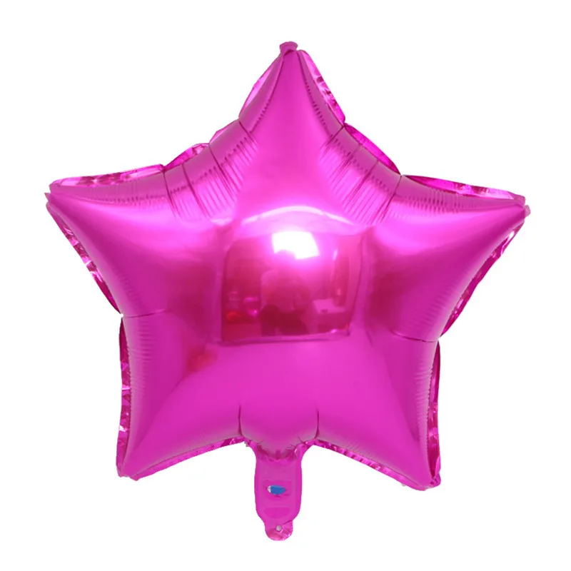 5 шт. детский душ 18 дюймов Розовый Белый Звездные гелиевые фольгированные шары для девочек с днем рождения принадлежности для вечеринки 1st вечерние украшения воздушный шар - Цвет: Rose Red star