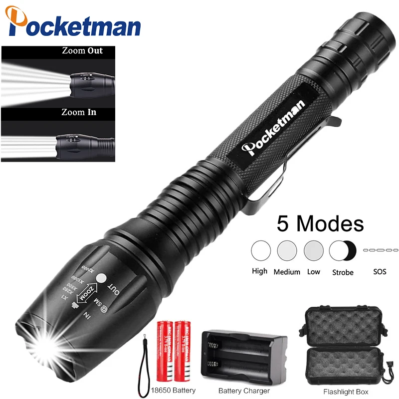 

15000LM LED Flashlight Ultra Bright Rechargeable Torch linterna Led Flashlights Adjustable for Camping Hiking Emergency By 18650