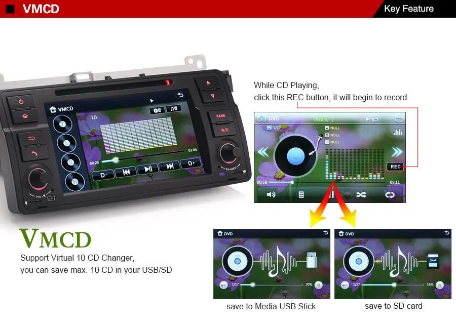 Top Erisin ES7162B 7" Win8 UI Car DVD Player GPS 3G DAB+ for BMW E46 M3 9