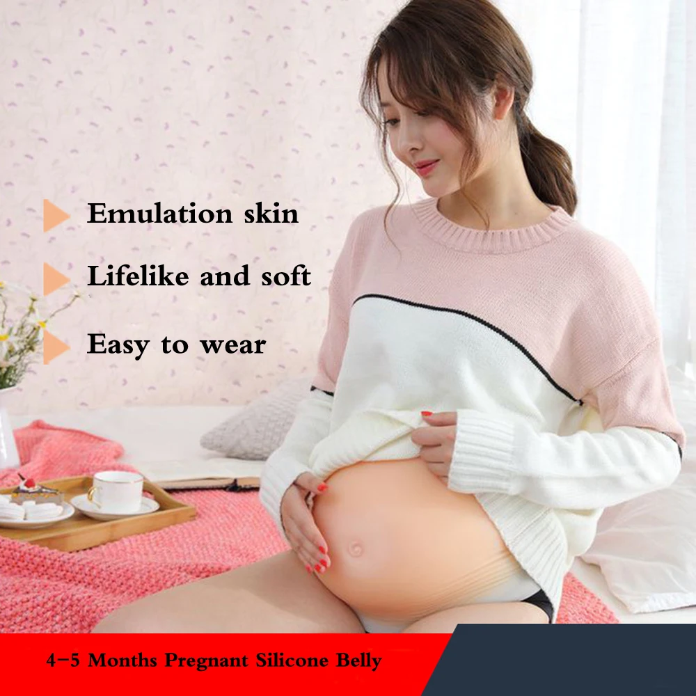 

4-5 Months artificial belly silicone pregnant tummy fake pregnancy belly for women and actors Breast Form