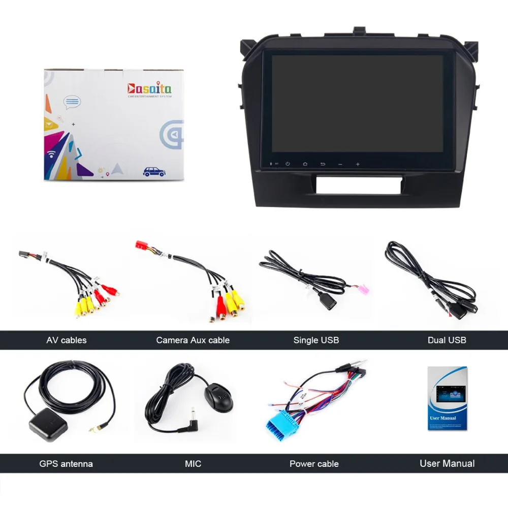 Discount 9" Android 9.0 Car Stereo for Suzuki Vitara dvd 2016 2017 AutoRadio Headunit vehicle GPS Steering wheel Control WiFi 4G BT 4