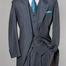 Серый фрак Свадебные смокинги для жениха для мужчин утренние Костюмы Жених Стройный свадебные костюмы на одной пуговице(пиджак+ брюки+ жилет+ галстук