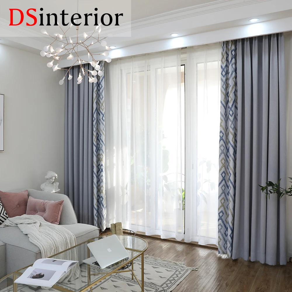 

DSinterior 70-75% shading modern blackout curtain for living room window custom made