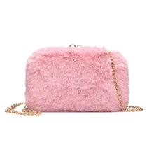 

Luxury Brand Designer Women Shoulder Bag Fashion Winter Wool Bag Cute Evening Clutch for Party 3 Way Female Chain Bag Purse 2018