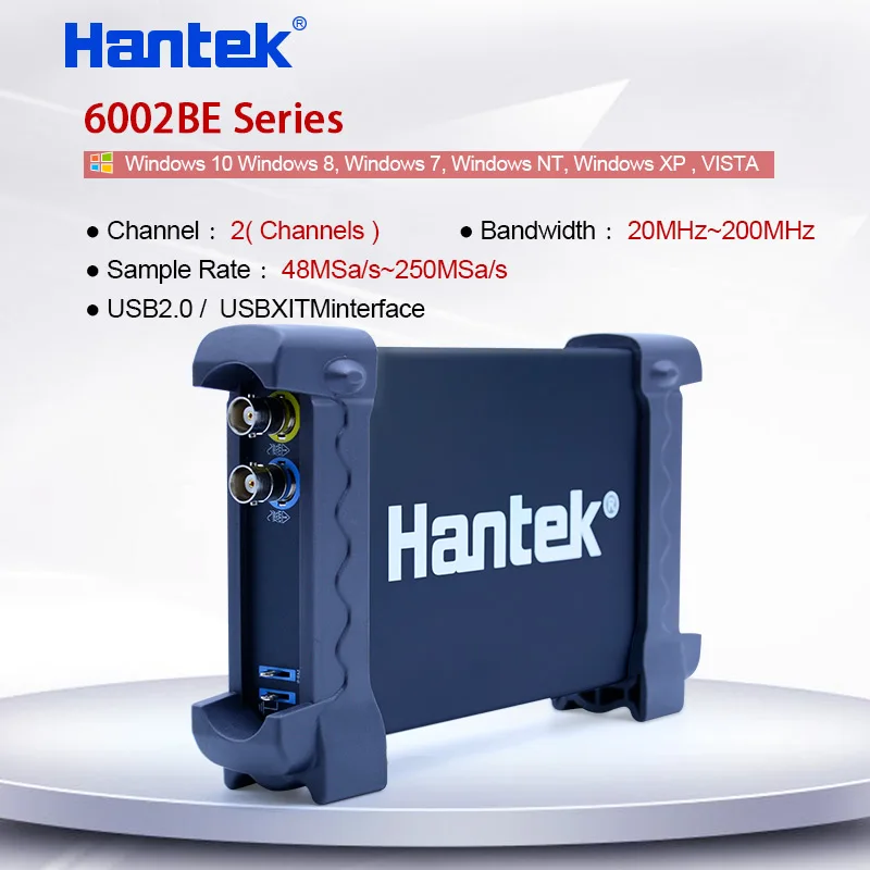 ПК USB портативный осциллограф Hantek 6022BE/6052BE/6082BE/6102BE/6212BE 2 канала 20 МГц 200 цифровой