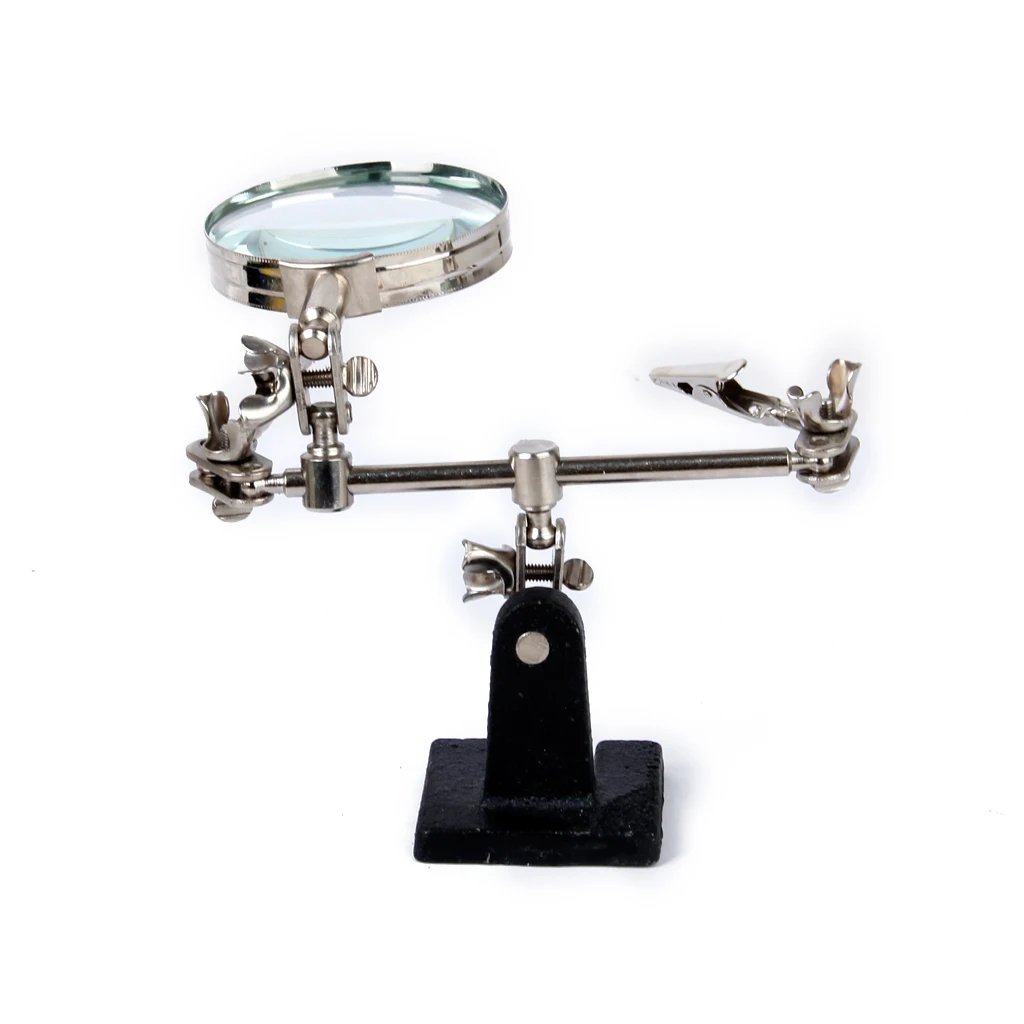 

Third Hand Soldering Solder Clamp Iron Stand Holder Helping Magnifier Tool