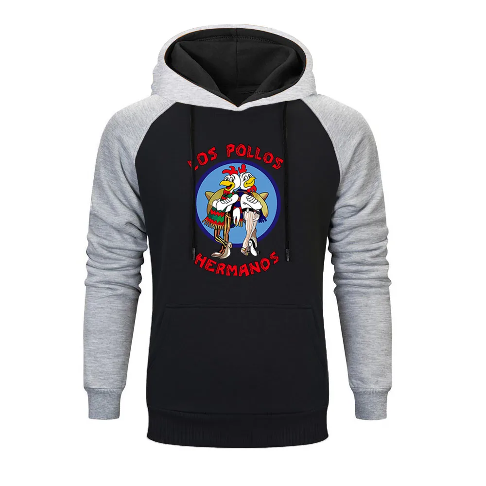 

2019 Breaking Bad Raglan Hoodie LOS POLLOS Hermanos Hoodies Chicken Brothers Sweatshirt Men Autumn Winter Hipster Cartoon Hoody