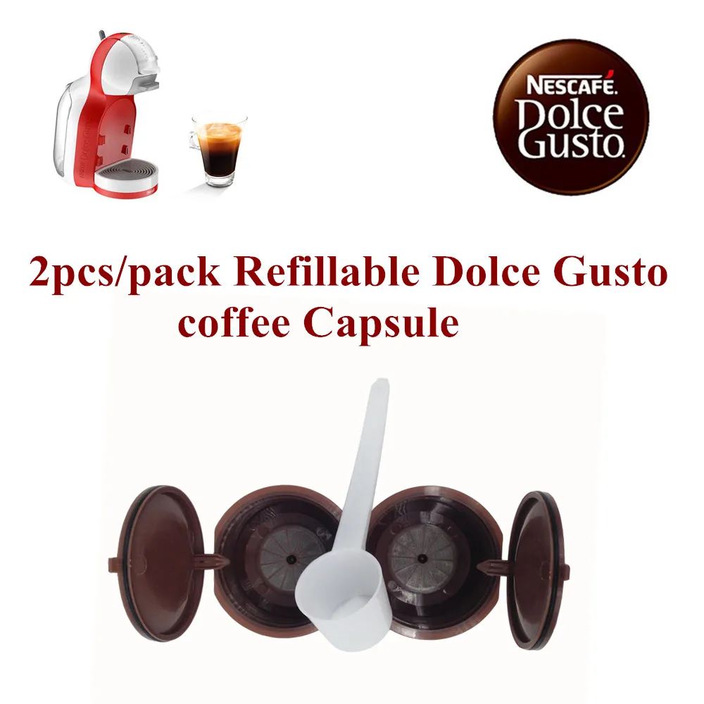2 pcs/pack Dolce Gusto Coffee Capsule Plsatic Refillable Coffee