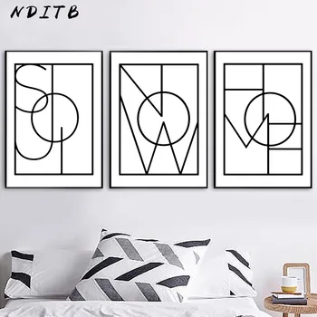 

Black White Abstract Canvas Poster Art Geometric Minimalist Print Nordic Style Wall Art Painting Wall Picture for Living Room