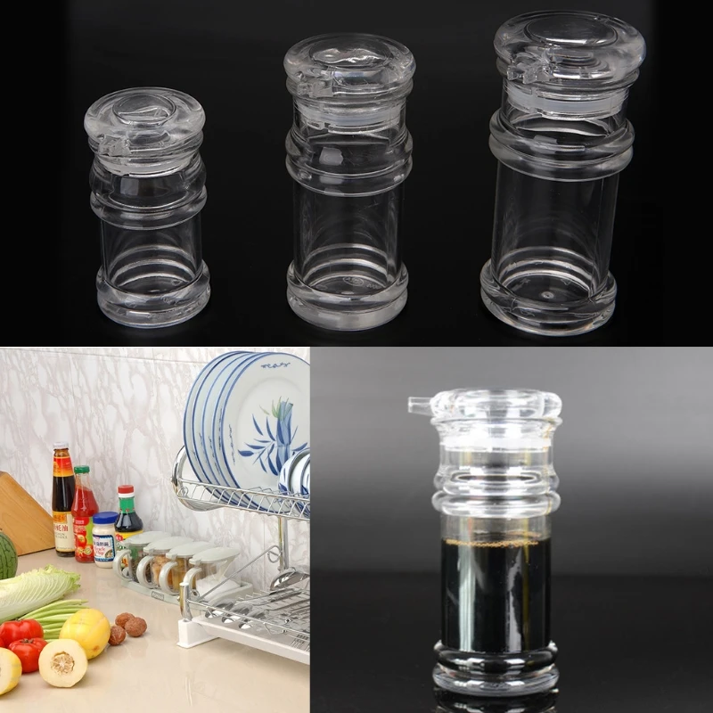 

Clear Acrylic Soy Sauce Vinegar Olive Oil Dispenser Bottle Kitchen Seasoning Can