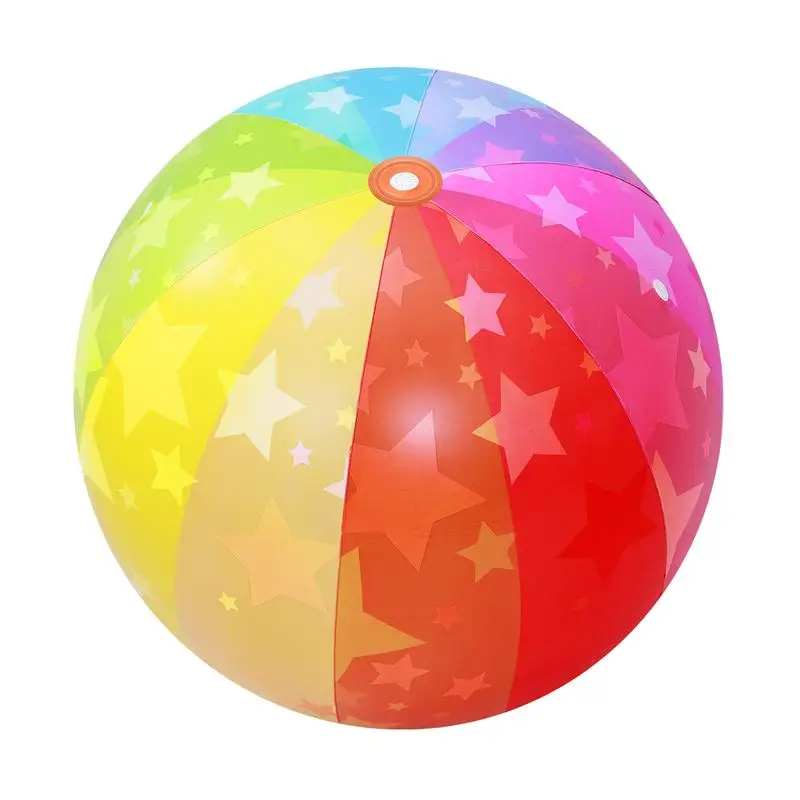 

IBASETOY Sprinkler Ball Rainbow Beach Ball Inflatable Outdoor Sprinkler Fun For All Size 75x75 cm