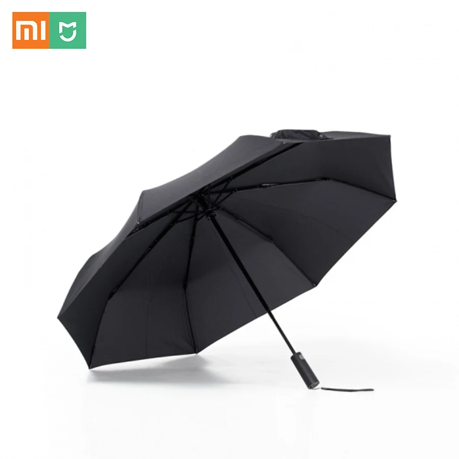 Оригинальный автоматический черный складной зонт Xiaomi, ветрозащитный водонепроницаемый Ультрафиолетовый дождливый зонт для мужчин и женщин, летний зимний зонт|Смарт-гаджеты| | АлиЭкспресс