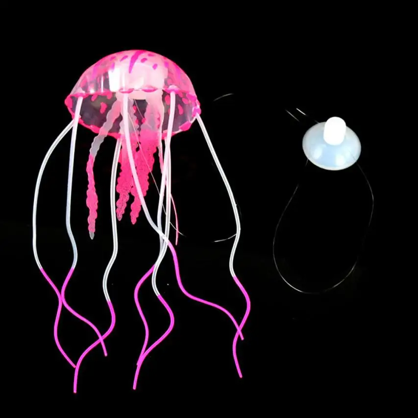 Новинка хит 1 шт 5,5*15 см аквариумное украшение «Медуза» светящийся эффект искусственный орнамент искусственная светящаяся Медуза - Цвет: e