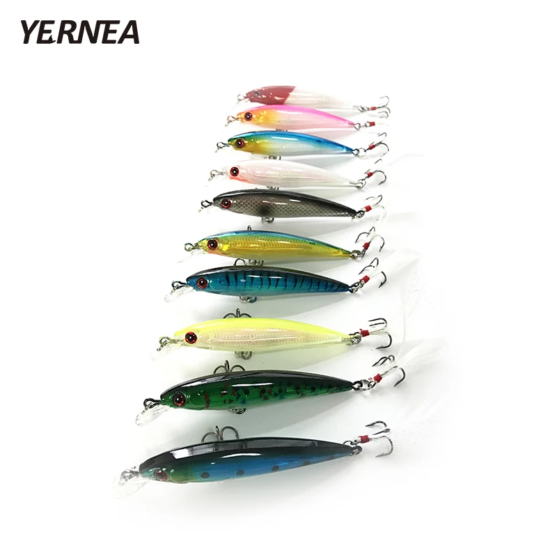 Yernea 10 Adet grup 10 Renk Y zen Minnow Bal k l k Cazibesi Kancalar 