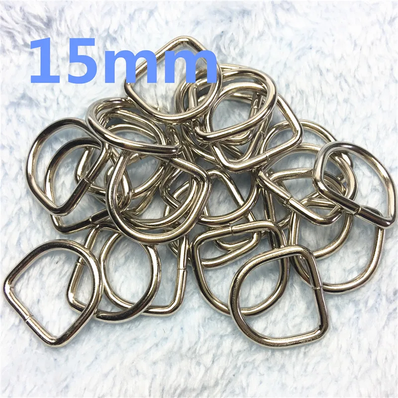 15MM silver  Non-Welded Dee Rings Nickel Plated D-Rings Webbing Strapping
