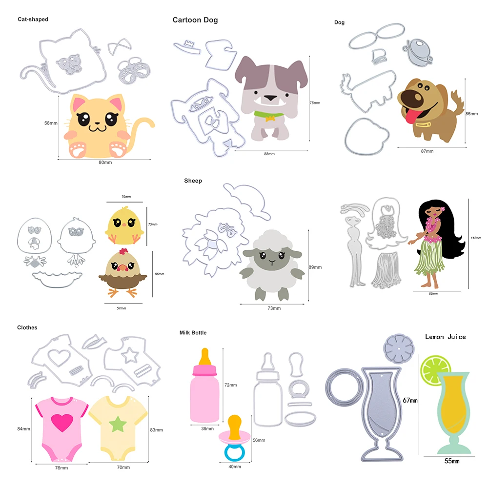 

Cute Animals Cat Dog Sheep Metal Cutting Dies Stencil for DIY Scrapbooking Photo Album Embossing Paper Cards Decorative Crafts