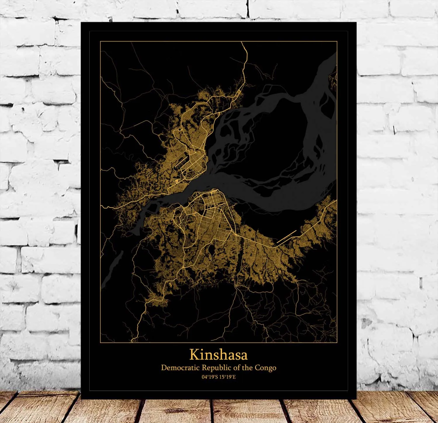 

Kinshasa DR Congo Map Poster