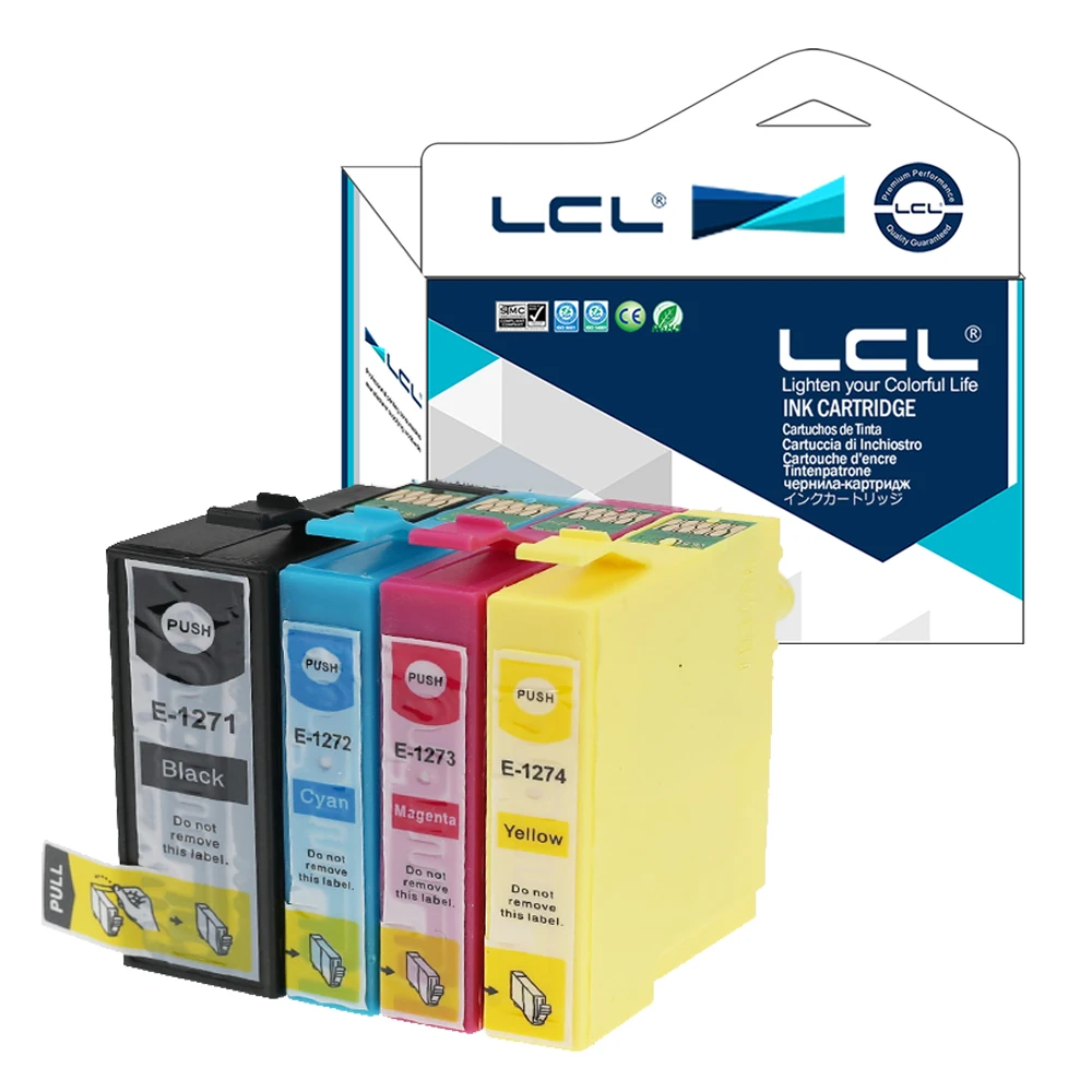 Lcl 127 T127120 T127220 T127320 T127420 (4 шт) картридж совместимый для epson stylus NX530/NX625/WorkForce 60/545/630 |