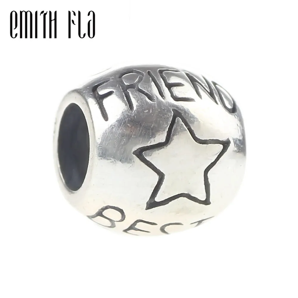 Emith Fla 925 Sterling Silver Best Friend Charm Beads Fit for Original European Brand Bracelet