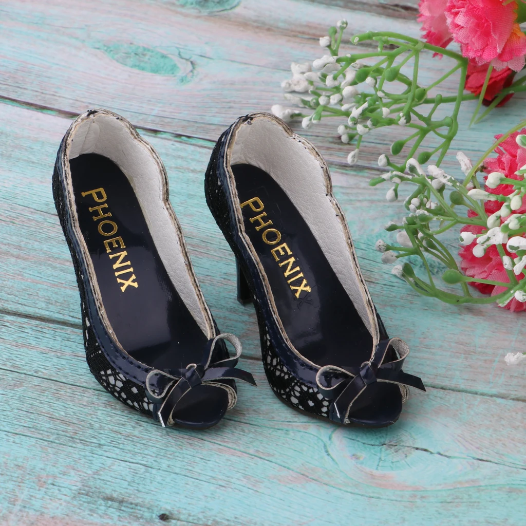 Fashion Peep-toe High Heel Sandle Shoes for 1/3 BJD Clothes Accs Dark Blue