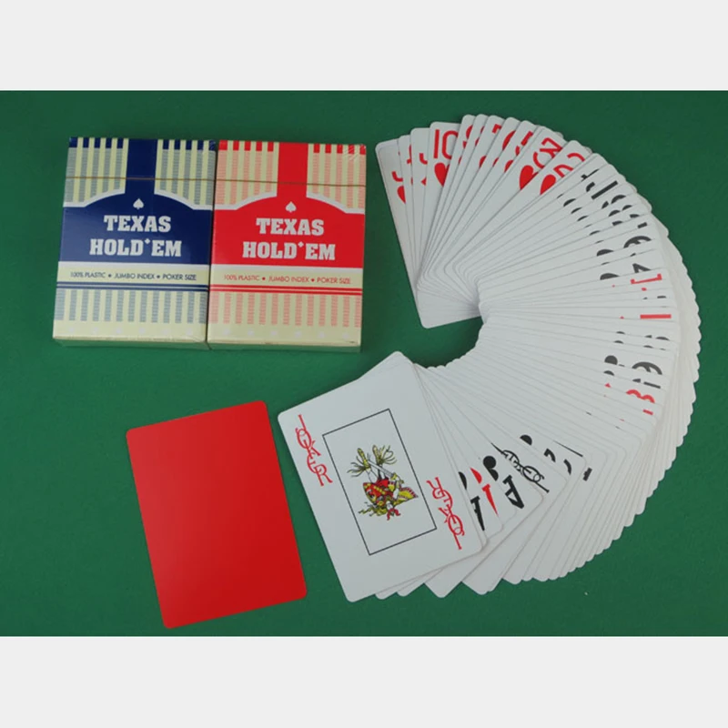 2 шт./партия, пластиковые игральные карты с большими словами, Texas Hold'em Jombo индекс, карты для покера, красный/синий на выбор, Texas мост карты